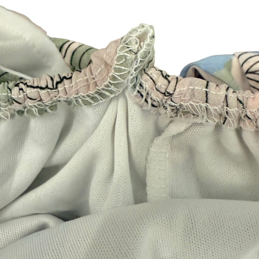 Big Water Blue Sky Pink Blue Green Floral Flutter Tie Back Maxi Dress S NEW Tags - Picture 10 of 15
